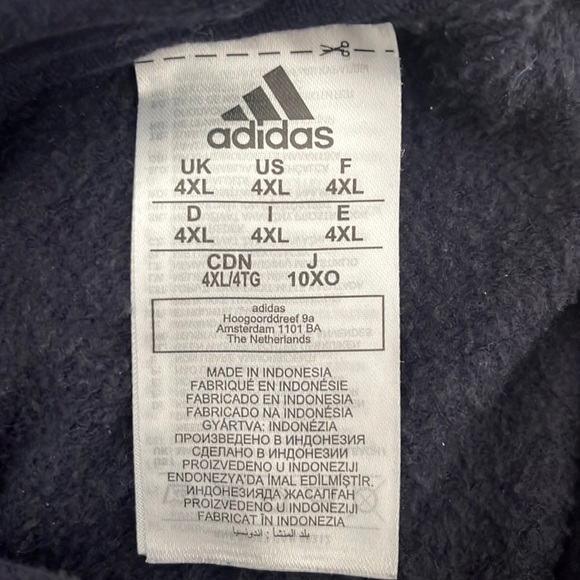 Men’s big and tall adidas hoodie navy 4xl - Picture 2 of 3